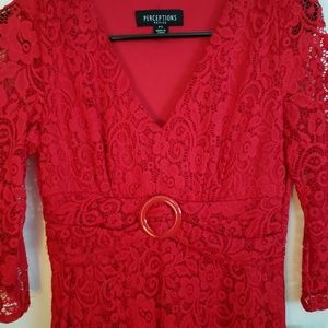 Red lace dress